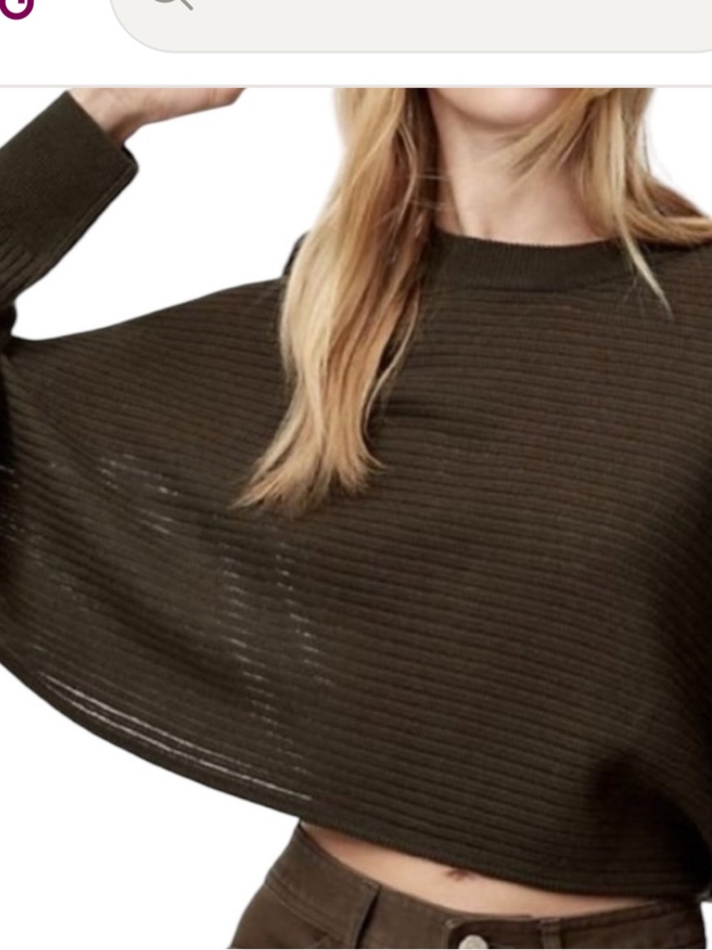 Wilfred Black Crewneck Cropped Merino Wool Sweater Sz 1